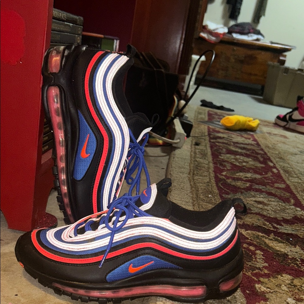 Nike Air Max 97 Black with Red and Blue Accents